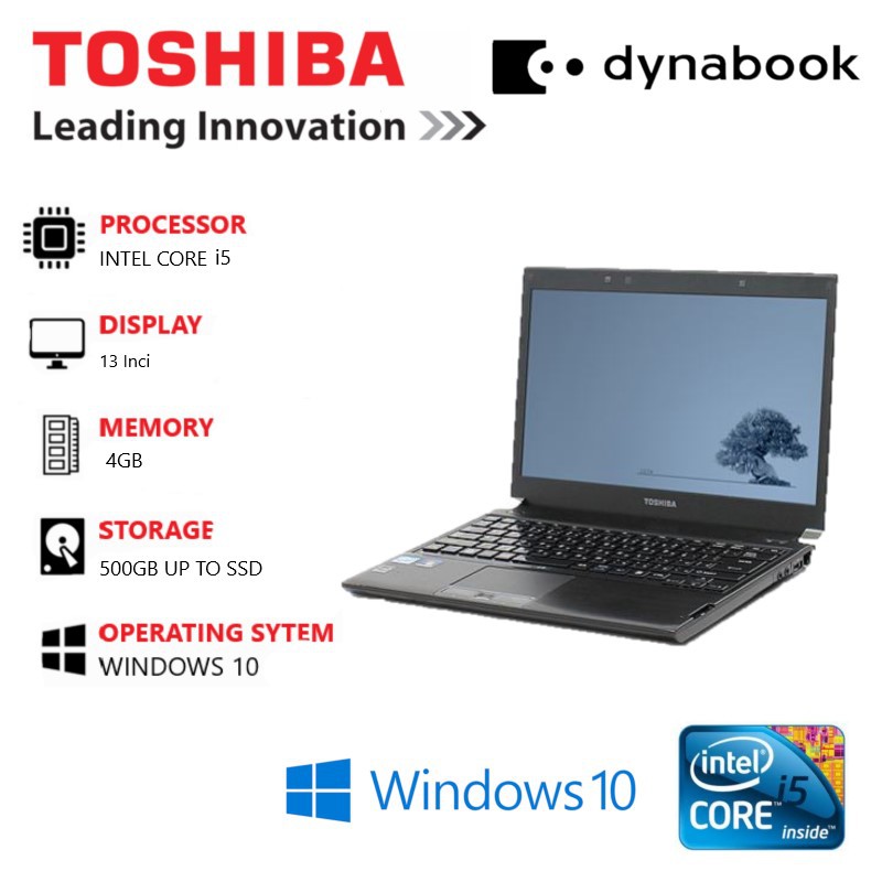 Laptop murah Toshiba intel core i5 ram 4gb SSD 120gb