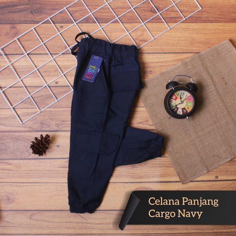 KIYOSI Celana Chinos Cargo Jogger Sirwal Anak Unisex Outdoor Polos