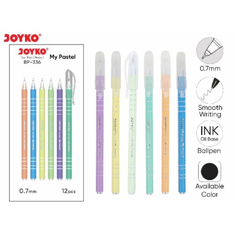 Pulpen Joyko BP-336 My Pastel (12pcs)