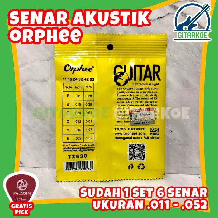 Senar Gitar Akustik Orphee Acoustic Guitar Strings Normal Light TX630