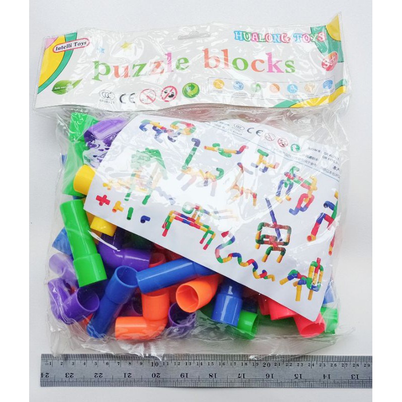 Mainan Edukasi TERMURAH Brick Susun Lego Puzzle Block Pipa Isi +-50pcs