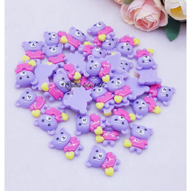 Miniatur clay bear love boneka 1pcs