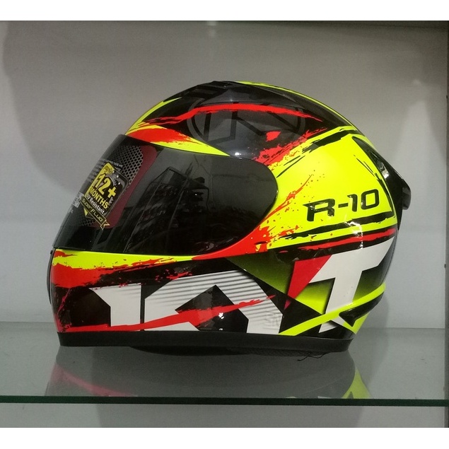 HELM KYT R10 SERI 2 BLACK YELLOW RED FLUO ORIGINAL
