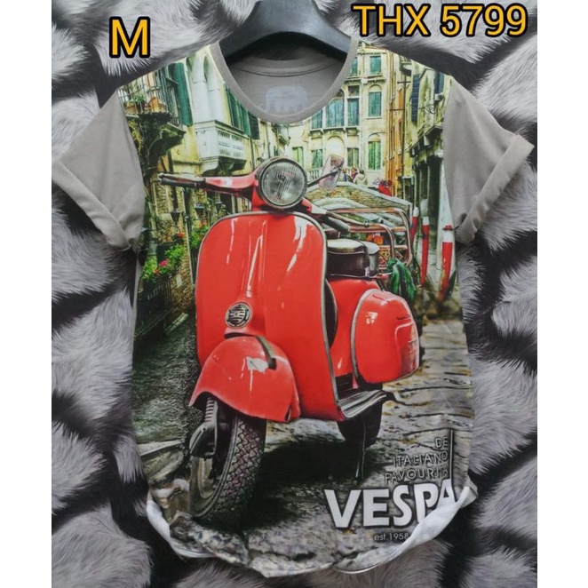 Kaos distro fullprint lengan pendek vespa