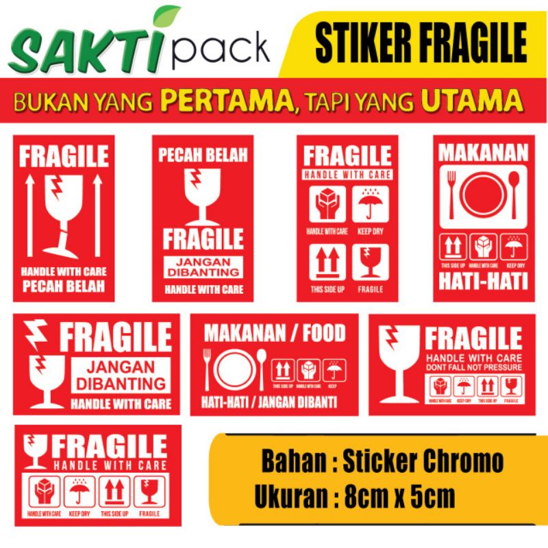 

STIKER FRAGILE , ukuran 8 cm x 5 cm, bahan stiker chromo kilap