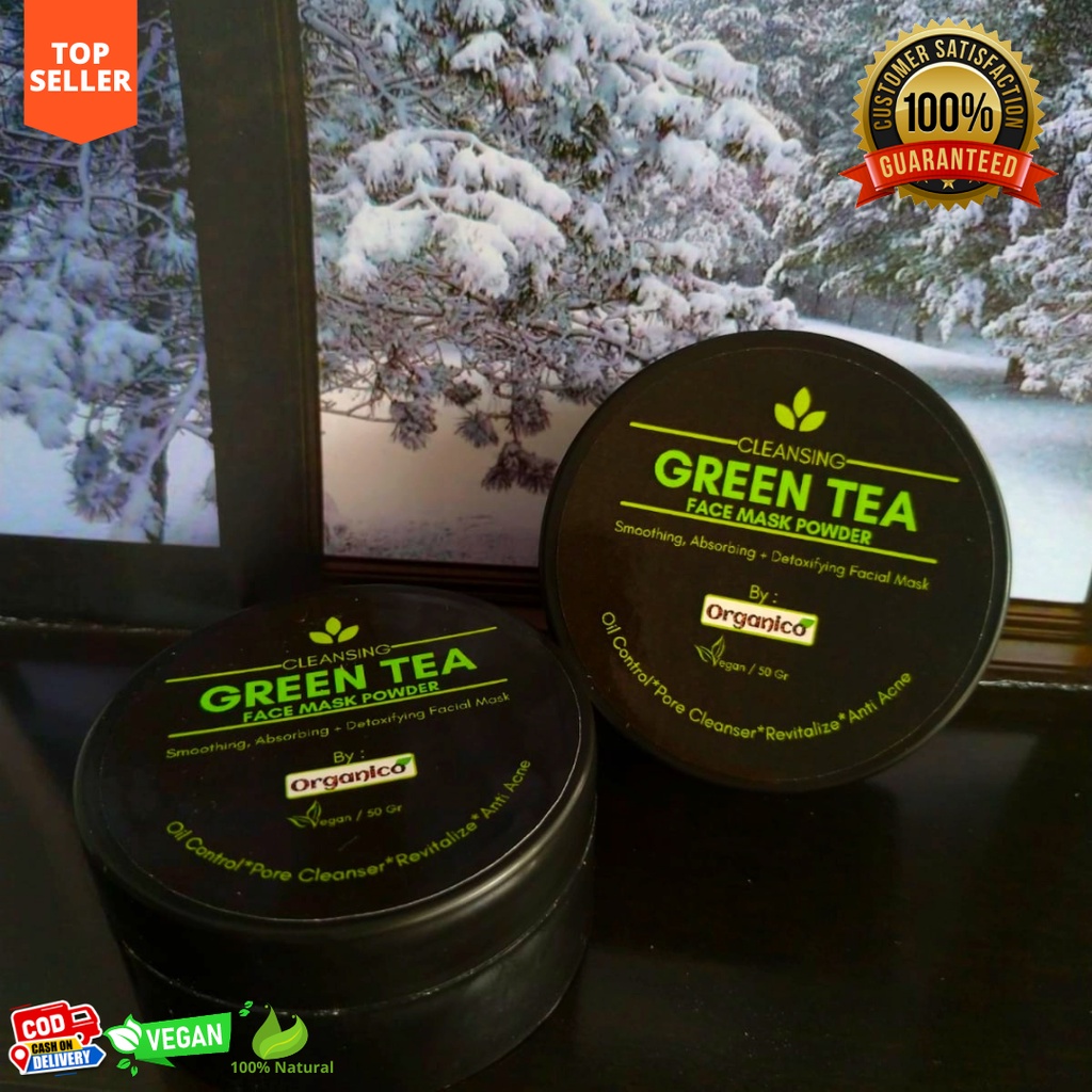 Masker Green Tea Masker Wajah Pria Clay Mask Masker Jerawat Organico