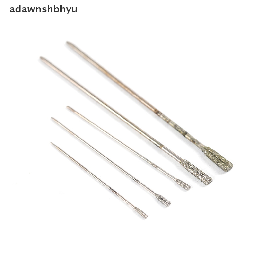 Adawnshbhyu 5Pcs 1mm-2.2mm Diamond Coated Tipped Drill Bit Untuk Ubin Kaca Perhiasan Hole Saw