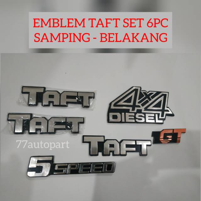 Emblem taft set untuk samping dan belakang 6pc