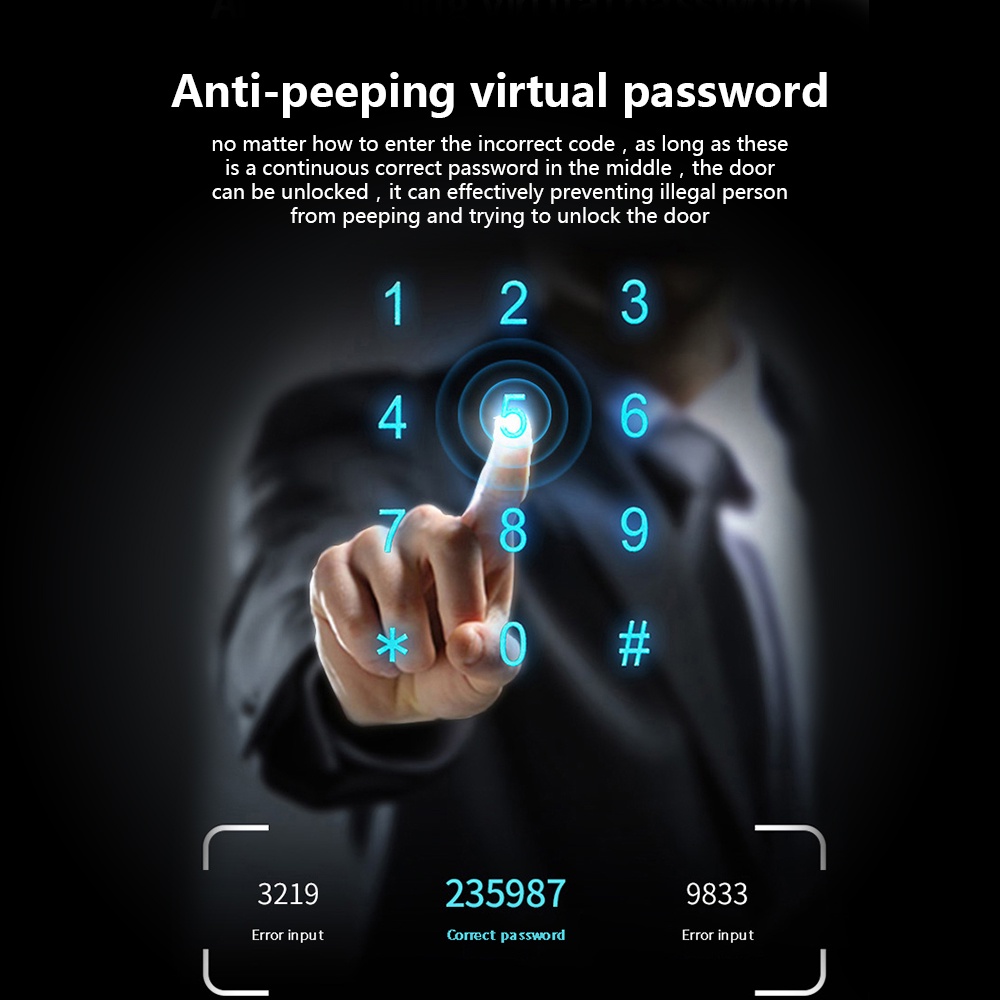 Kadonio kunci pintu digital kunci pintar Smart Door automatic kunci digital kunci pintu sidik jari dengan Kamera viewer kunci pintu fingerprint-3