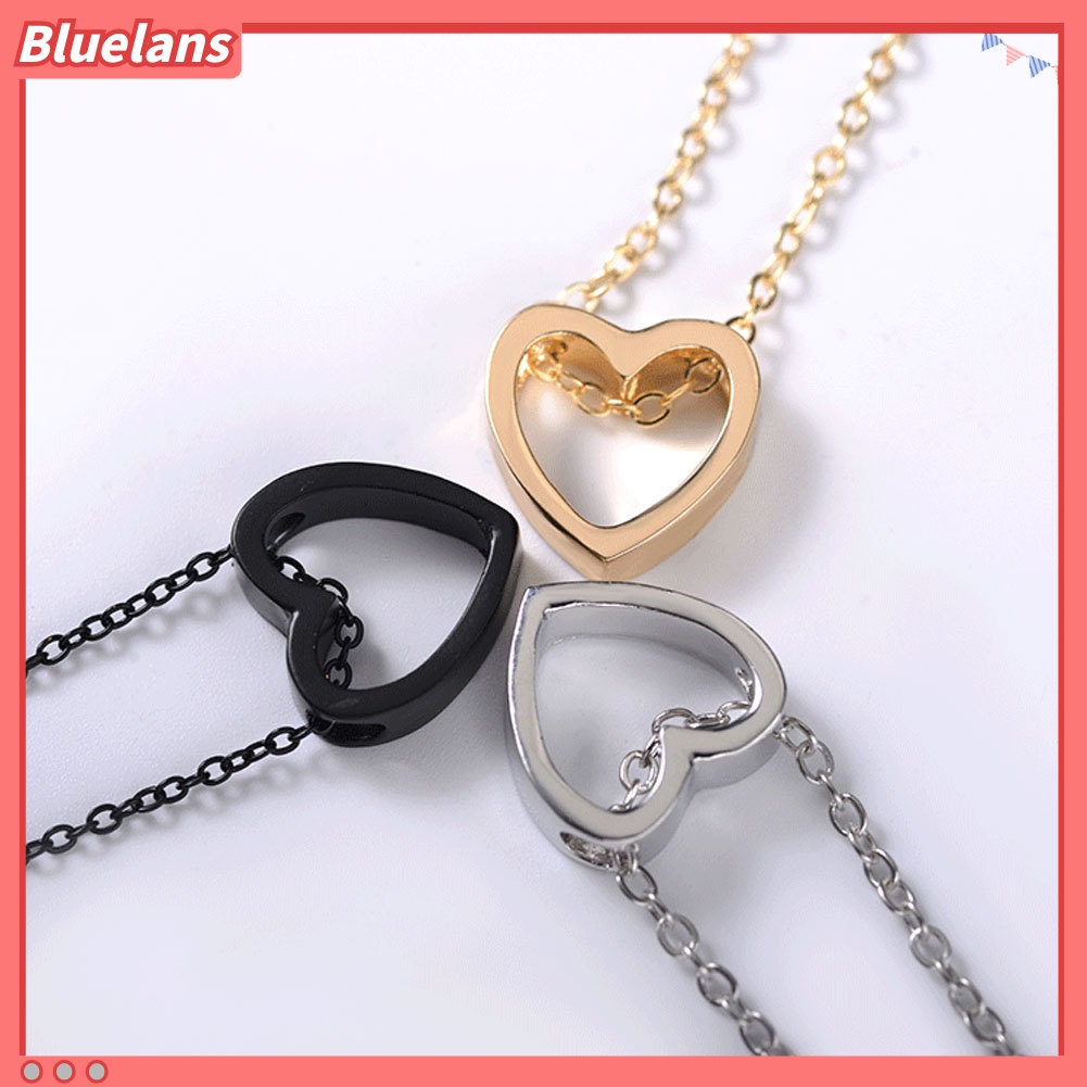 Bluelans Romantic Loving Heart Pendant Hollow Necklace Party Women Lovers Jewelry Gift