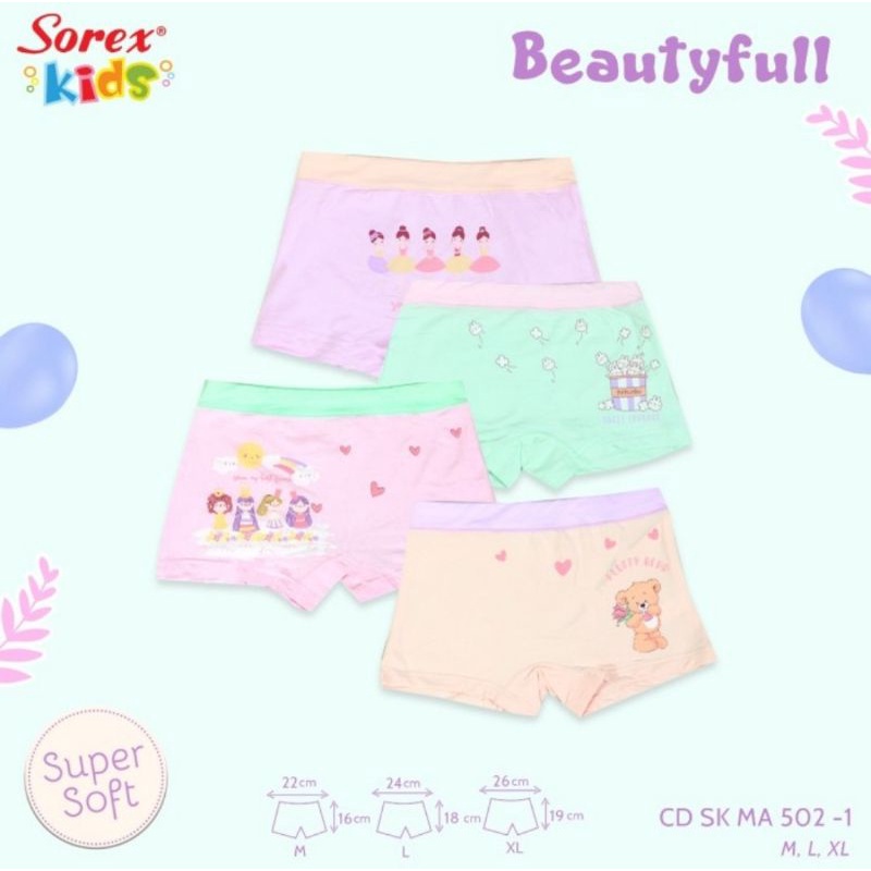 Sorex Kids Celana Dalam Boxer Anak Perempuan Super Soft MA 502