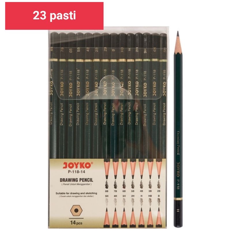 

drawing pensil pensil menggambar joyko p-118-14 1set isi 14 pcs