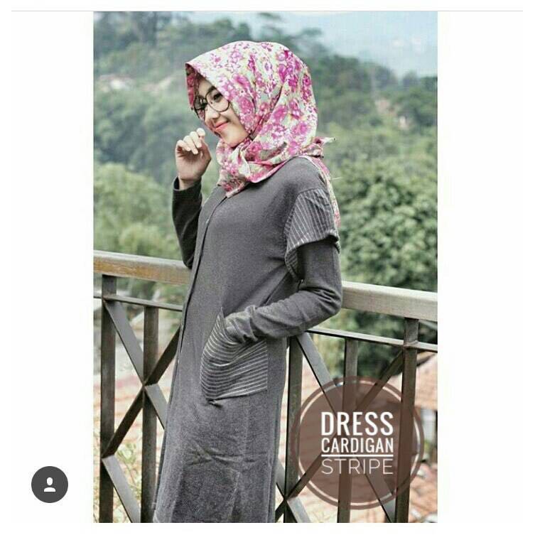 DRESS CARDIGAN STRIPE Long cardigan Rajut SKYLIN