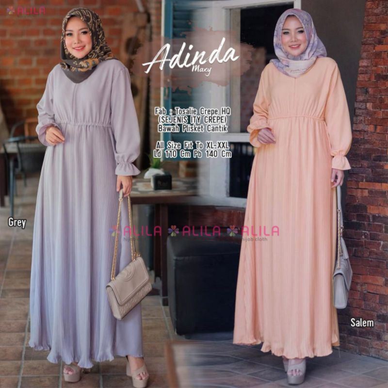 ADINDA DRESS • GAMIS WANITA MUSLIMAH • POLOS • GAMIS PASTEL