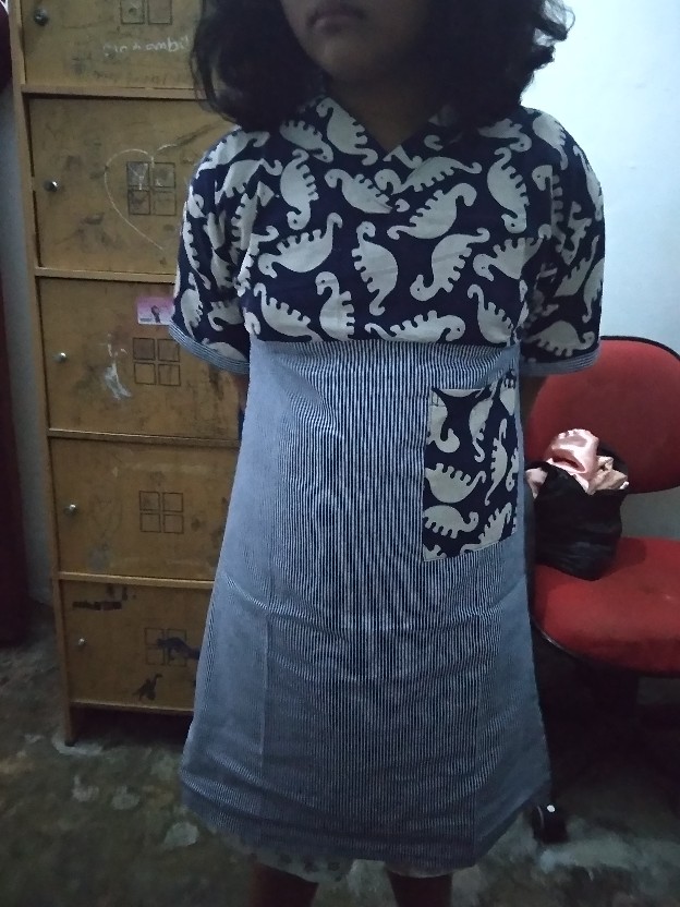 Couple Dress Batik Anak Motif Hewan Dino Dress Batik Unik Kakak Adik Couple Batik Premium Cantik