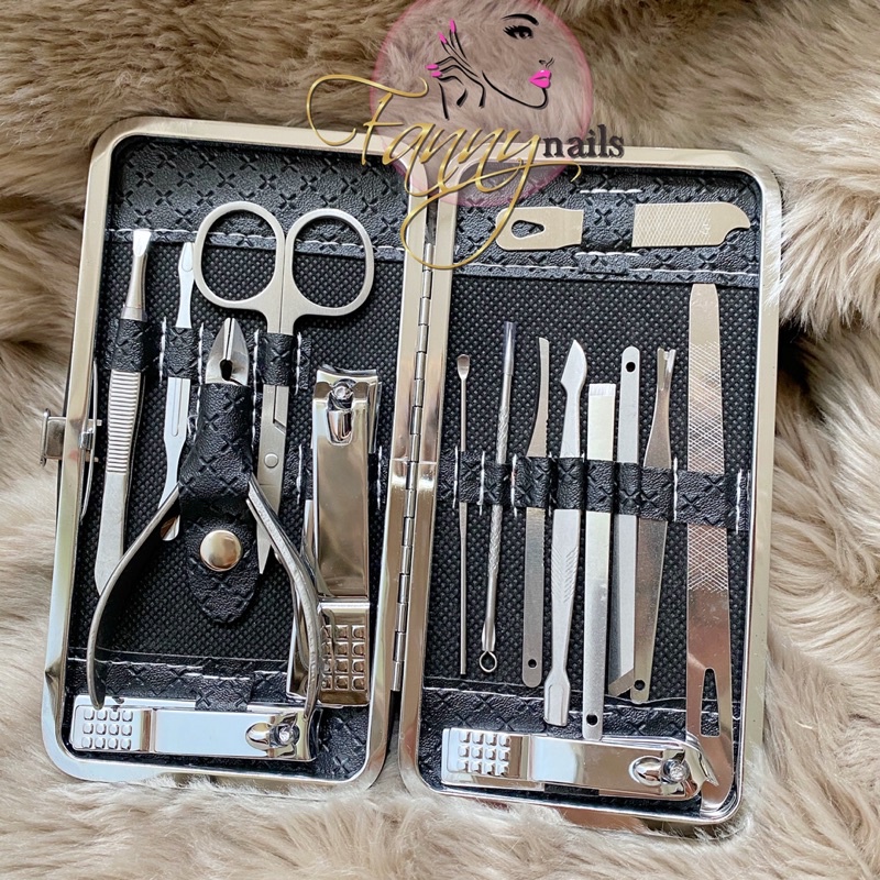 MANICURE SET 16IN1 LENGKAP  ALAT MANICURE PENCET JERAWAT ALL IN 1 gosok kaki alat meni pedi