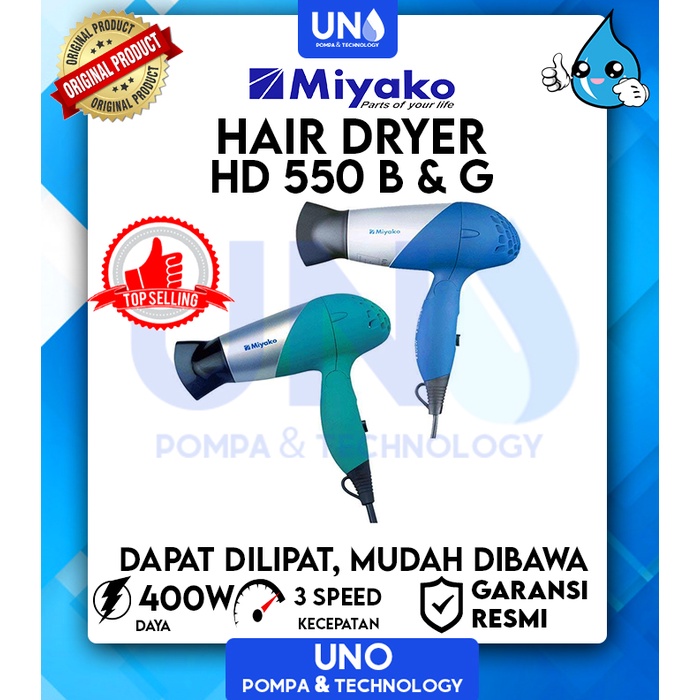 Miyako Hair Dryer Pengering Rambut 400W HD-550 / HD 550 / HD550