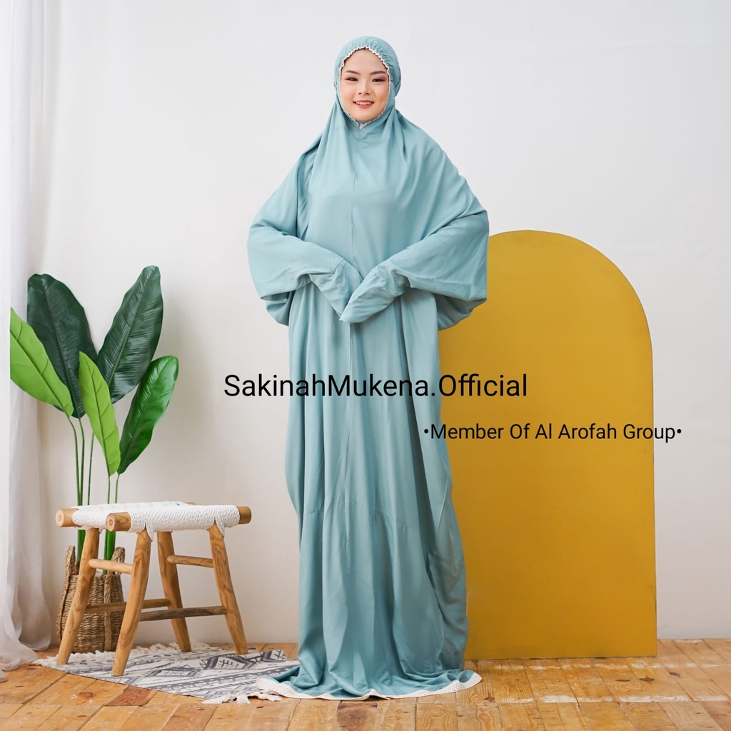 Mukena Parasut Terusan Rayon Jumbo Polos