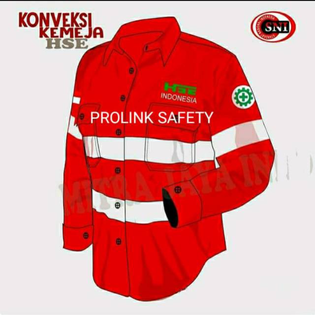 SERAGAM BAJU SAFETY MERAH HSE DOBLE SCOTLIGHT 5CM
