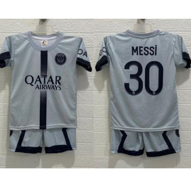 READY W7933 ALFIYAH ~ SETELAN BAJU BOLA ANAK MU PSG REAL MADRID ,MESSI RONALDO, MBAPPE ㊊