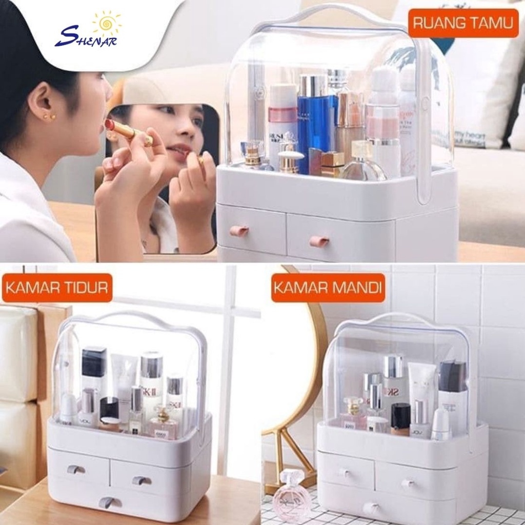 SHENAR,(COD) Kotak Kosmetik Portable / Tempat Penyimpanan Kosmetik / Modern Cosmetic Box / Kotak Make Up