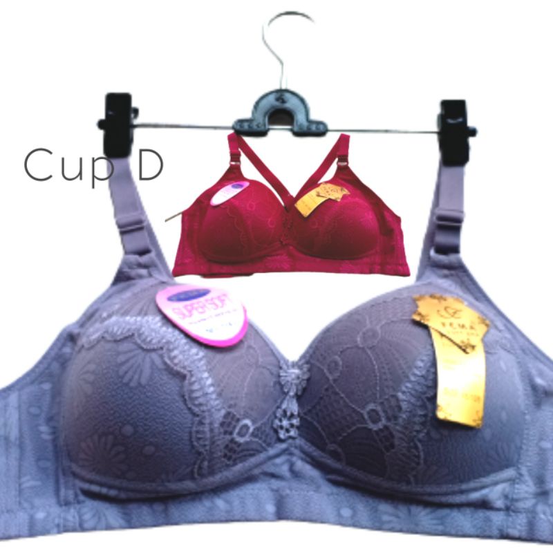 BRA JUMBO FEMA RENDA BATIK CUP D KAIT 3 BUSA MANTUL TALI TIDAK BISA DI LEPAS SIZE 38/46.