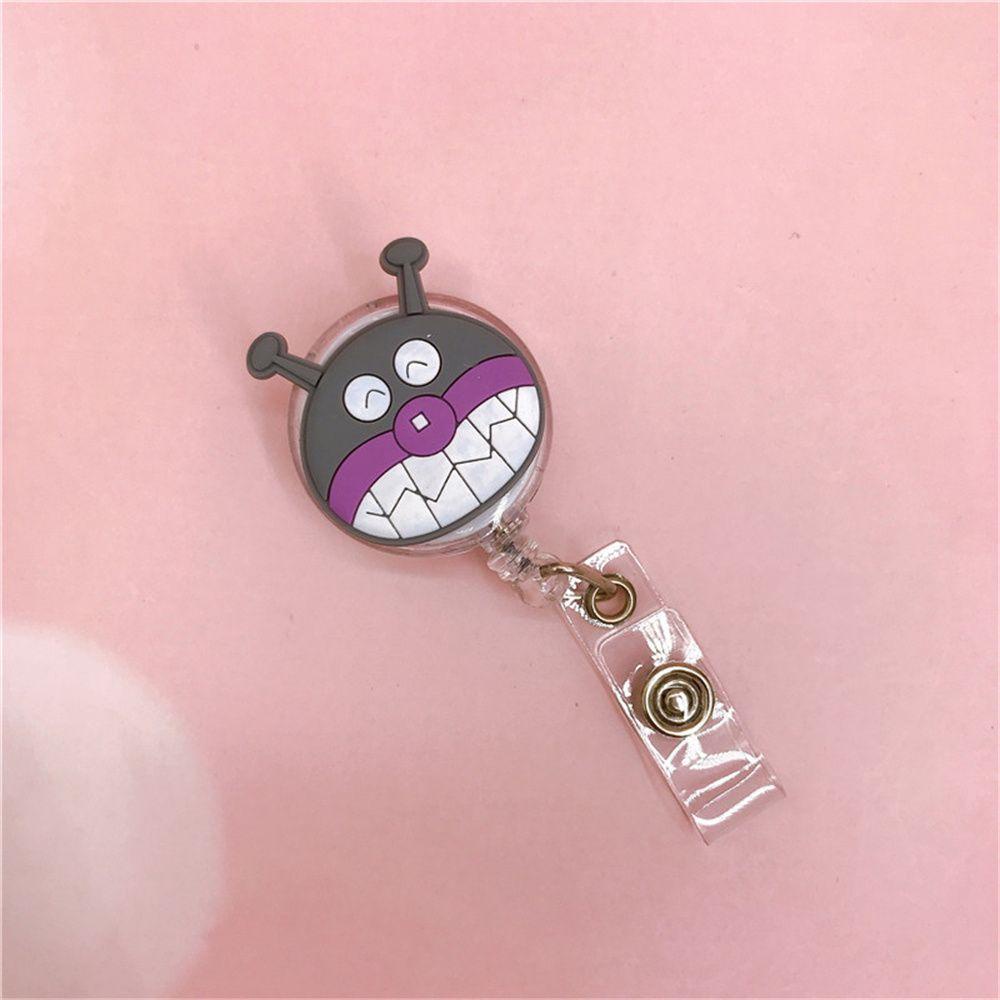 Agustinina Retractable Badge Reel Cute Silicone Name Tag Anime Perawat Dokter Kartun Pemegang Kartu Nama
