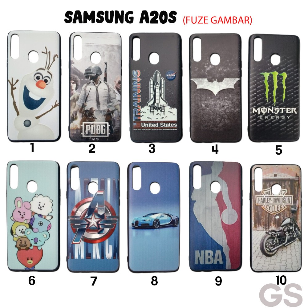 Hardcase Fuze Gambar Karakter case Samsung A20S Premium Quality