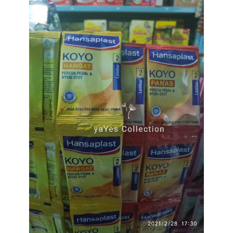 Koyo Hansaplast Hangat Panas Saset 1 PCS Sachet isi 2 lembar Pereda Pegal nyeri otot Kuning Merah