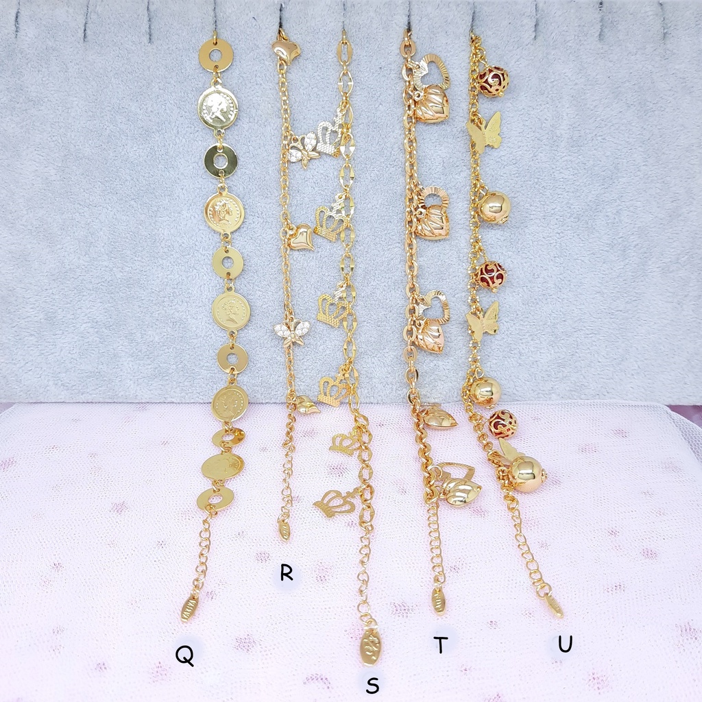 Gelang Wanita Xuping Sisik Naga Premium Rantai Polos Lapis Emas - BB391