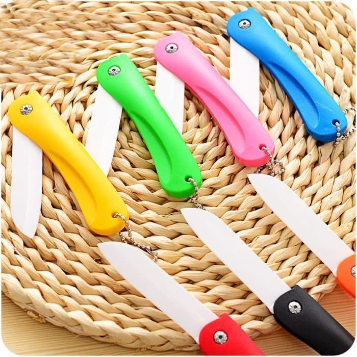 Folding Knife Ceramic Pisau Dapur Lipat Unik Bahan Keramik