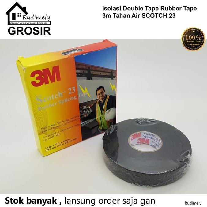 Isolasi Karet Kabel Listrik ac/Rubber Tape 3m Tahan Air SCOTCH 23