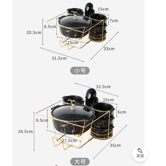 CANADA FAMILY SET SOUP BOWL / Mangkok sup kuah sop Mewah gold Tutup kaca model Rusa