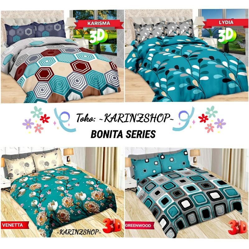 Sprei BONITA Disperse ( Uk. Queen 160x200x20 Cm )