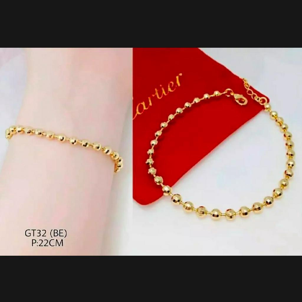 Gelang Tangan  Xuping Perhiasan Wanita Gold Motif Bola Bola Kecil