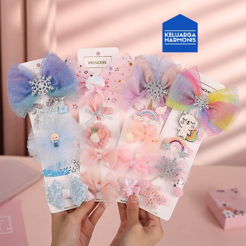 Set Frozen Elsa Jepitan Rambut Frozen Elsa Aksesoris Hair Pin Hadiah Ulang Tahun Souvernir Kado