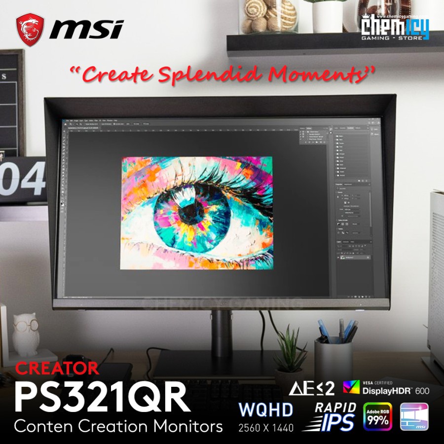 MSI Creator PS321QR 32inch 165Hz WQHD Gaming LED Monitor