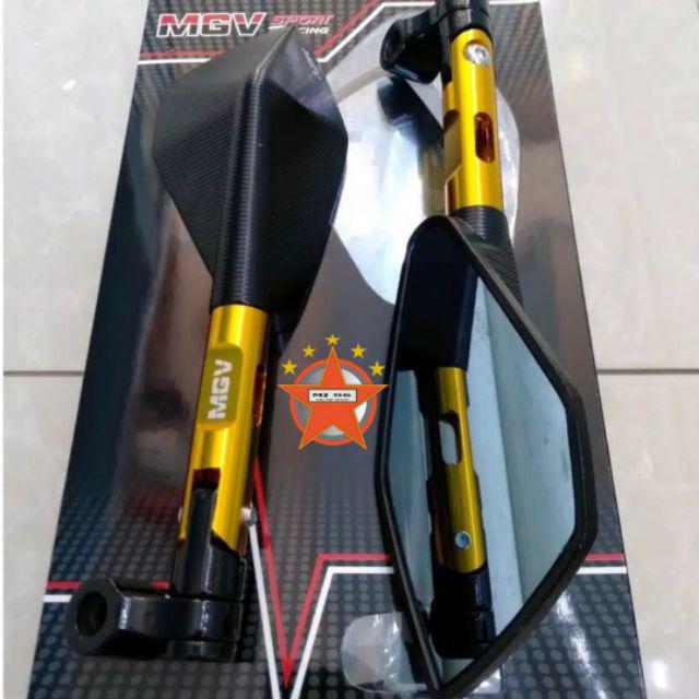 SPION TOMOK FULL CNC UNIVERSAL NINJA CBR R15 R25 GSX SATRIA NMAX LEXI AEROX PCX VIXION-Gold Kaca Biru