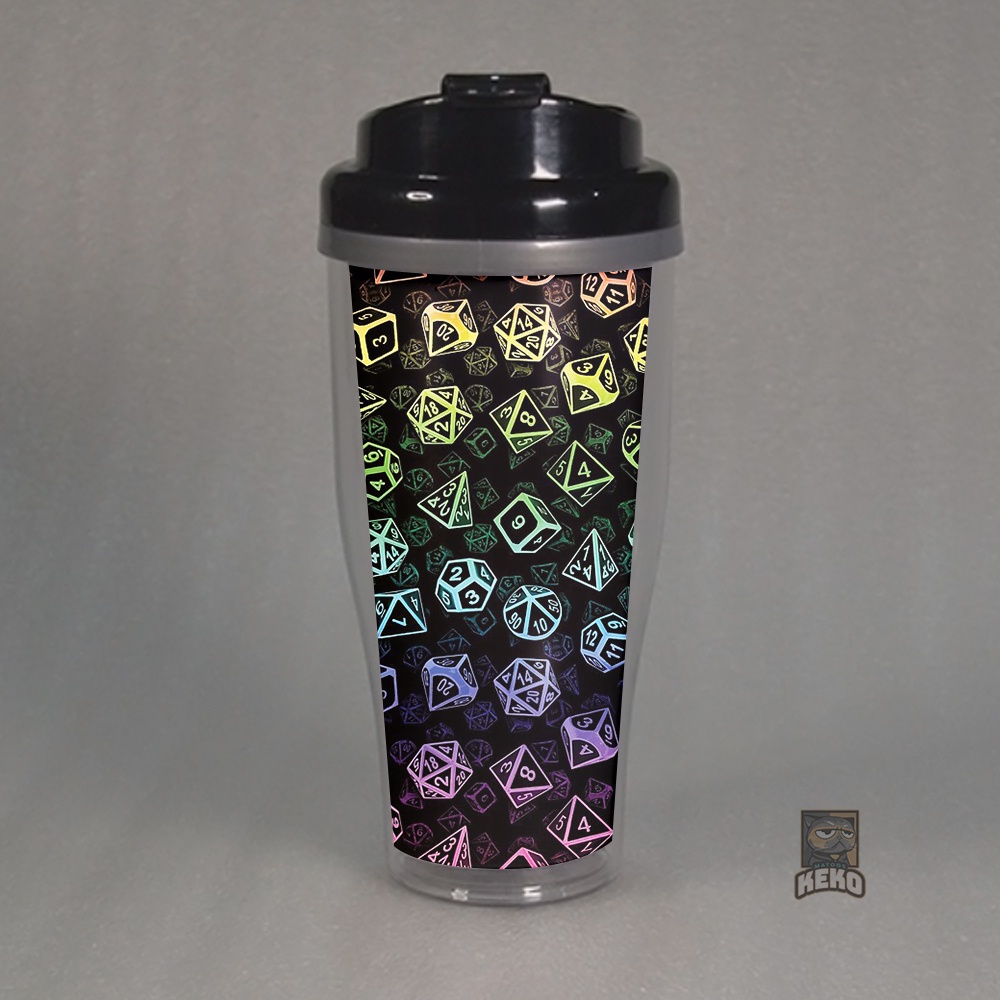 Botol Tumbler D20 Dice Set Pattern (Rainbow)