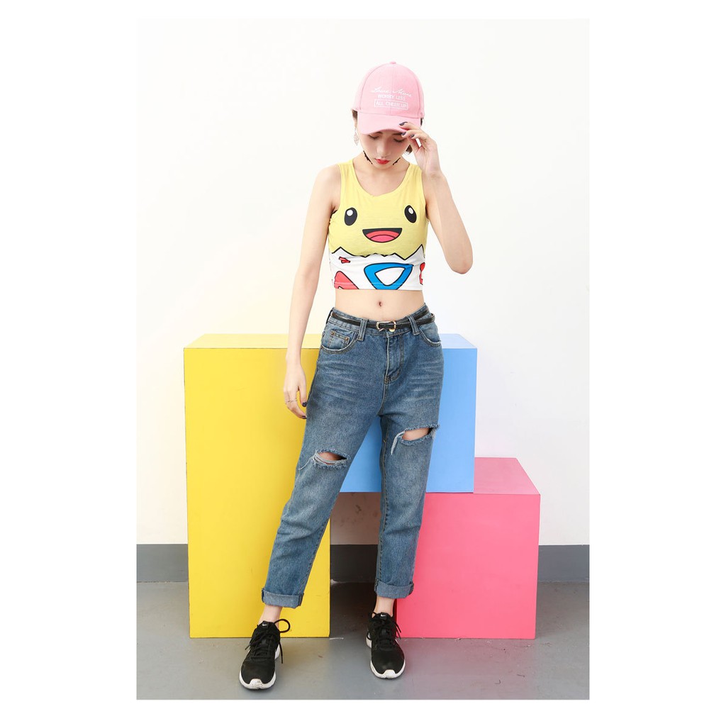 KBS-79 kaos crop top full print togepi pokemon crop top  cartoon import korea jepang