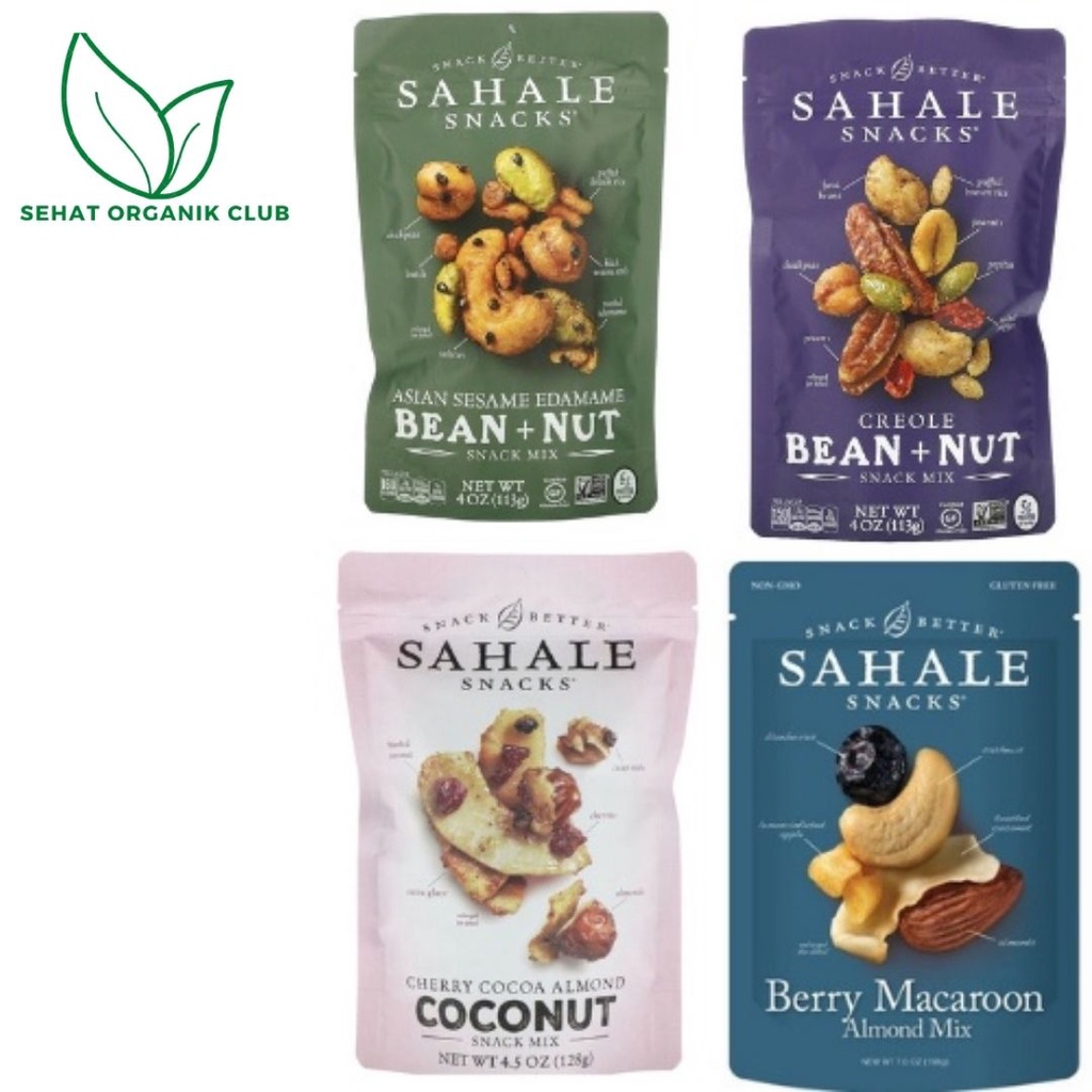 

Sahale Snacks Mix Cherry Cocoa Almond Coconut 128 g ; Snacks Berry Macaroon Almond Mix 198 g ; Snacks Snack Mix Creole Bean + Nut 113 g Pecans ; Snacks Snack Mix Asian Sesame Edamame Bean + Nut 113 g