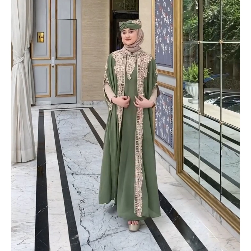 Kaftan Wanita Lebaran | Kaftan Putih Premium | Kaftan Jumbo Mewah Pesta | Kaftan Premium Import | Ka