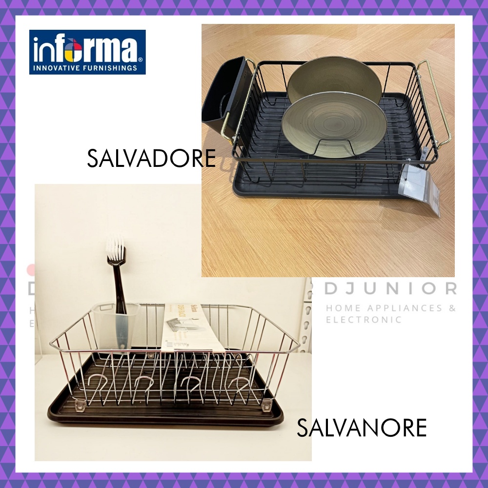 INFORMA - SALVADORE SALVANORE RAK CUCIAN PIRING DISH RACK WITH BRUSH TRAY