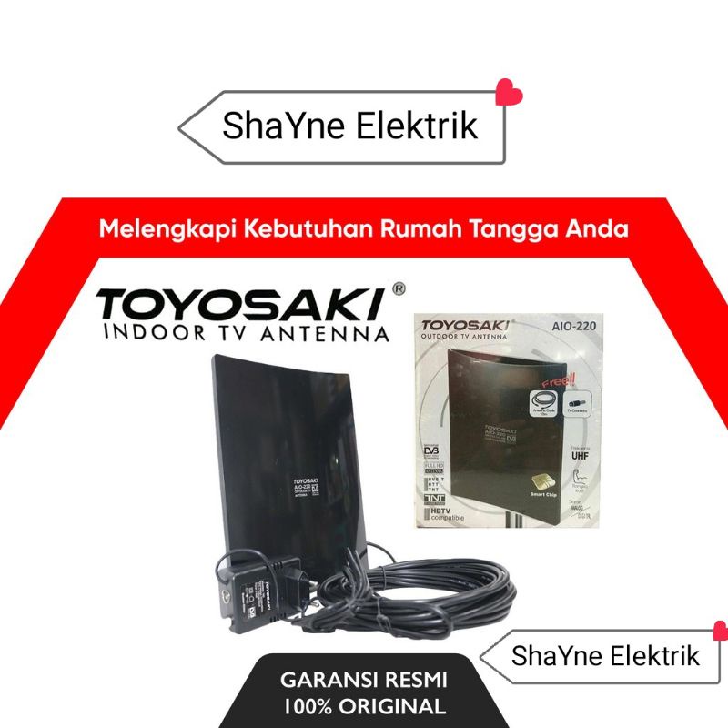 Antena TV TOYOSAKI AIO1-220 Smart Chip + Kabe 10M indoor / outdoor