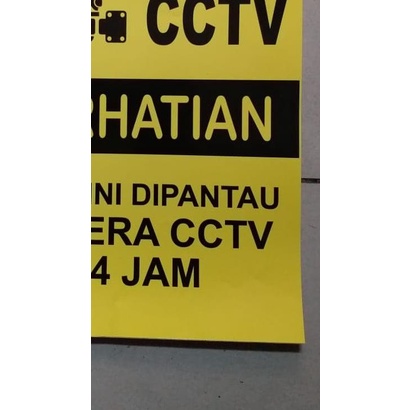 

✿ SIGN LABEL STICKER 24 HOUR PERHATIAN AREA INI DI PANTAU CCTV 40X30CM ➣