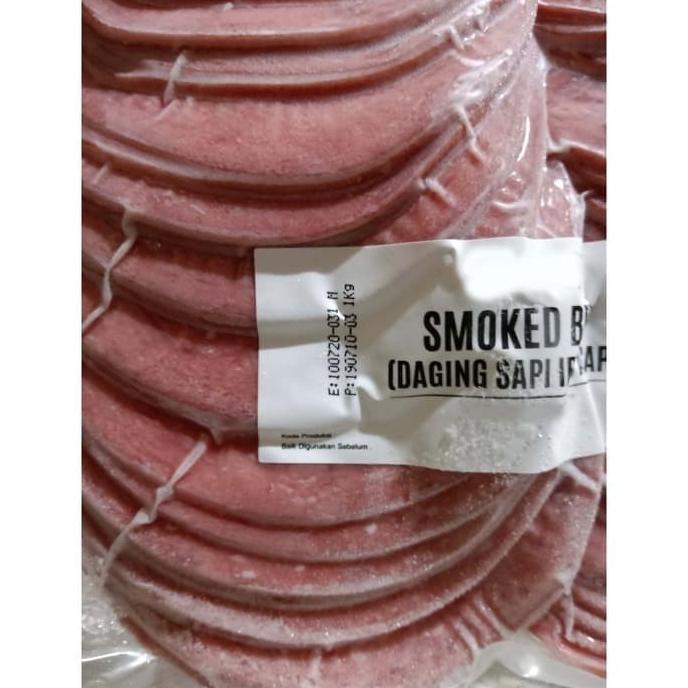 

MAKANAN BEKU / SMOKED BEEF DAGING SAPI ASAP SLICE 1 KG HALAL PREMIUM ENAK NON COD
