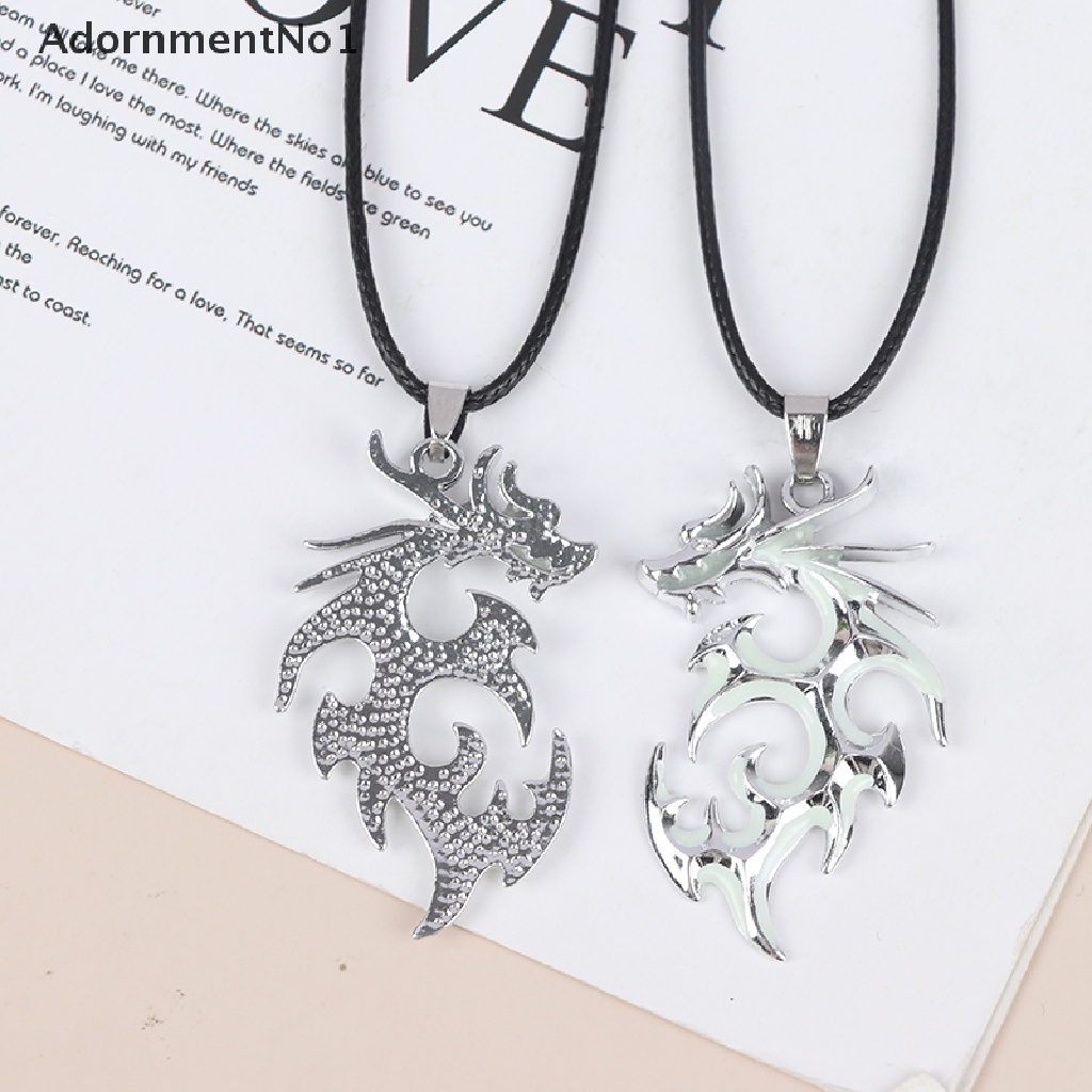 (AdornmentNo1) Kalung Rantai Liontin Naga Glow In The Dark Untuk Wanita / Pesta