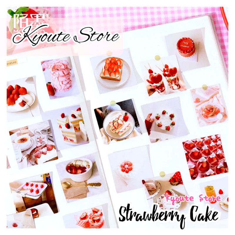 

46 pcs Sticker Dekorasi Aesthetic Strawberry Cake Scrapbook DIY Bujo Journal Planner Diary Surat