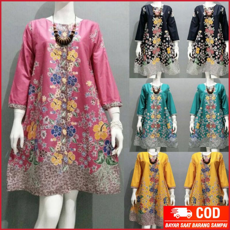 BAJU BATIK WANITA | TUNIK BATIK MODERN | BEST SELLER | JUMBO LD 120 CM | ATASAN BATIK WANITA | DRESS