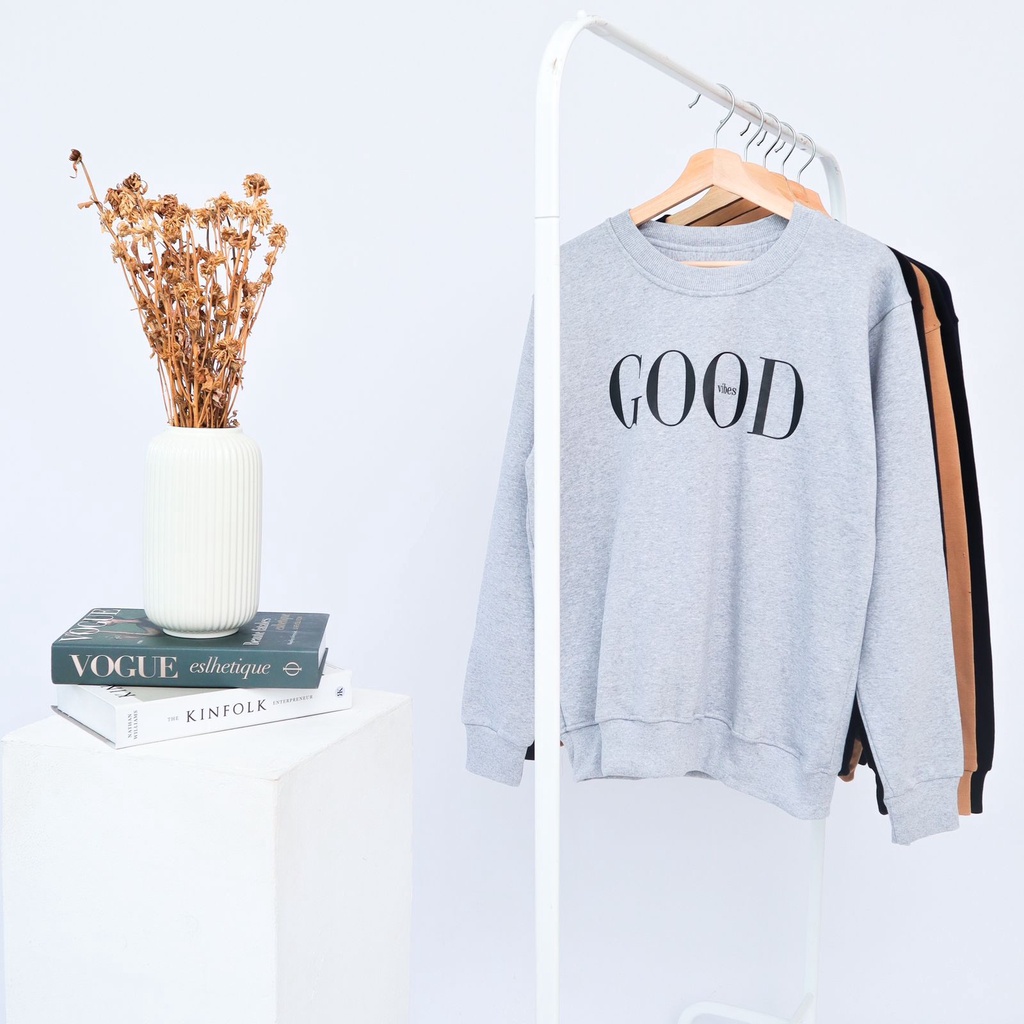 INFINITEE Sweater Oversized Crewneck Pria Dan Wanita